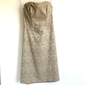 White House Black Market Champagne Strapless Dress